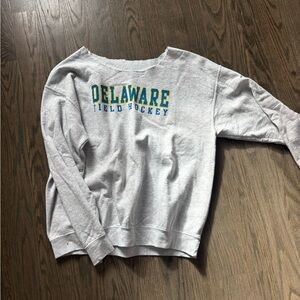 Delaware Field Hockey Gray Sweatshirt -neck cut